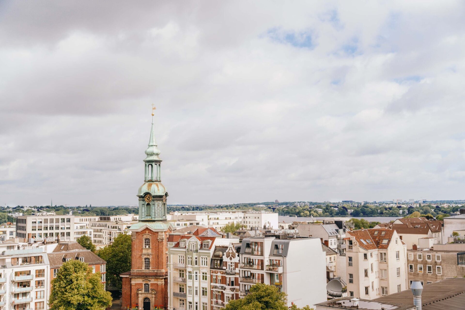 View from the rooftop of Reichshof Hamburg