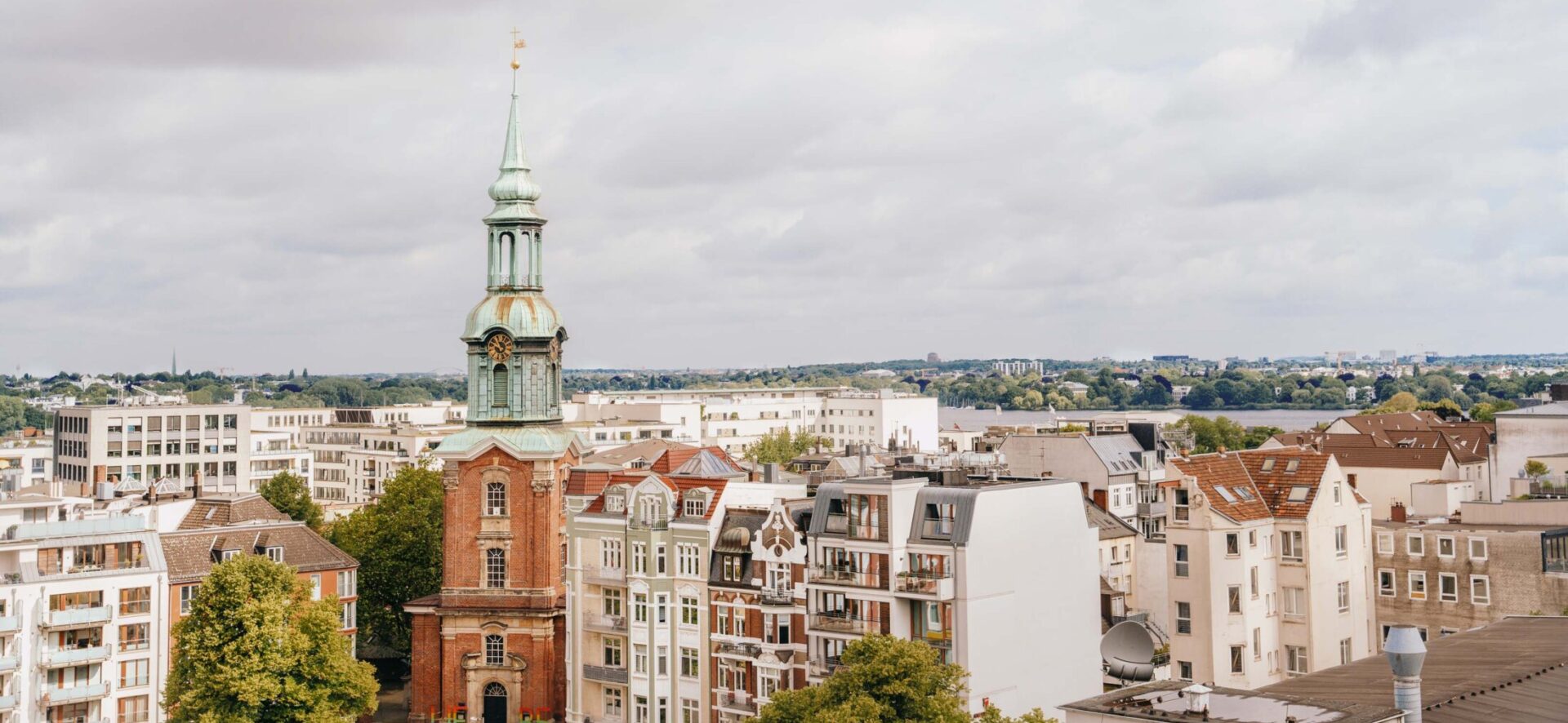 View from the rooftop of Reichshof Hamburg