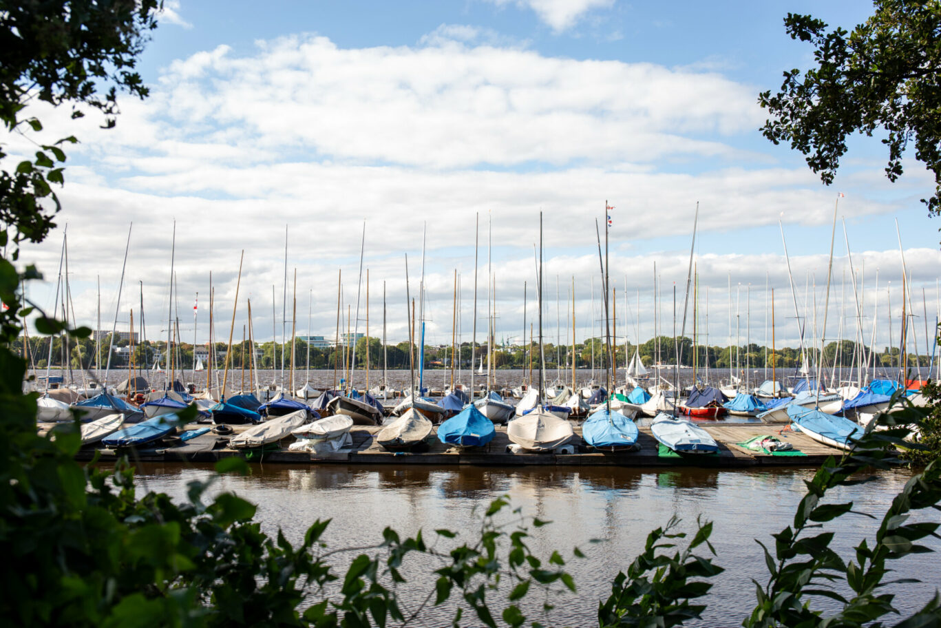 Sailing boats on the Alster
